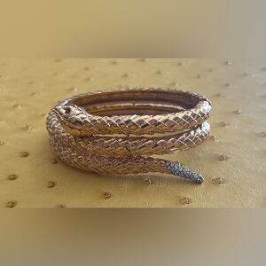 Joseph Mazer Gold Plated Snake Bracelet